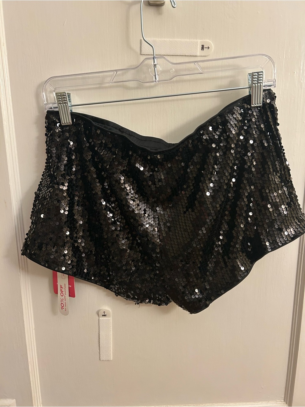 ROMWE Black Sequin Booty Shorts